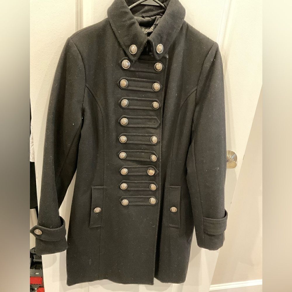 WOMEN’S MILITARY STYLE WOOL PEA COAT